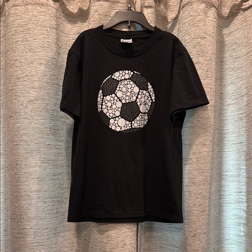 🚨2/$10‼️Black Soccer Graphic Kids T-Shirt